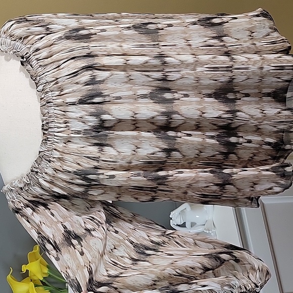 INC Blouse Beige Black Sheer - Picture 7 of 7